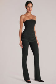 Oh Polly Trousers pantalon noir mi-taille micro-flare