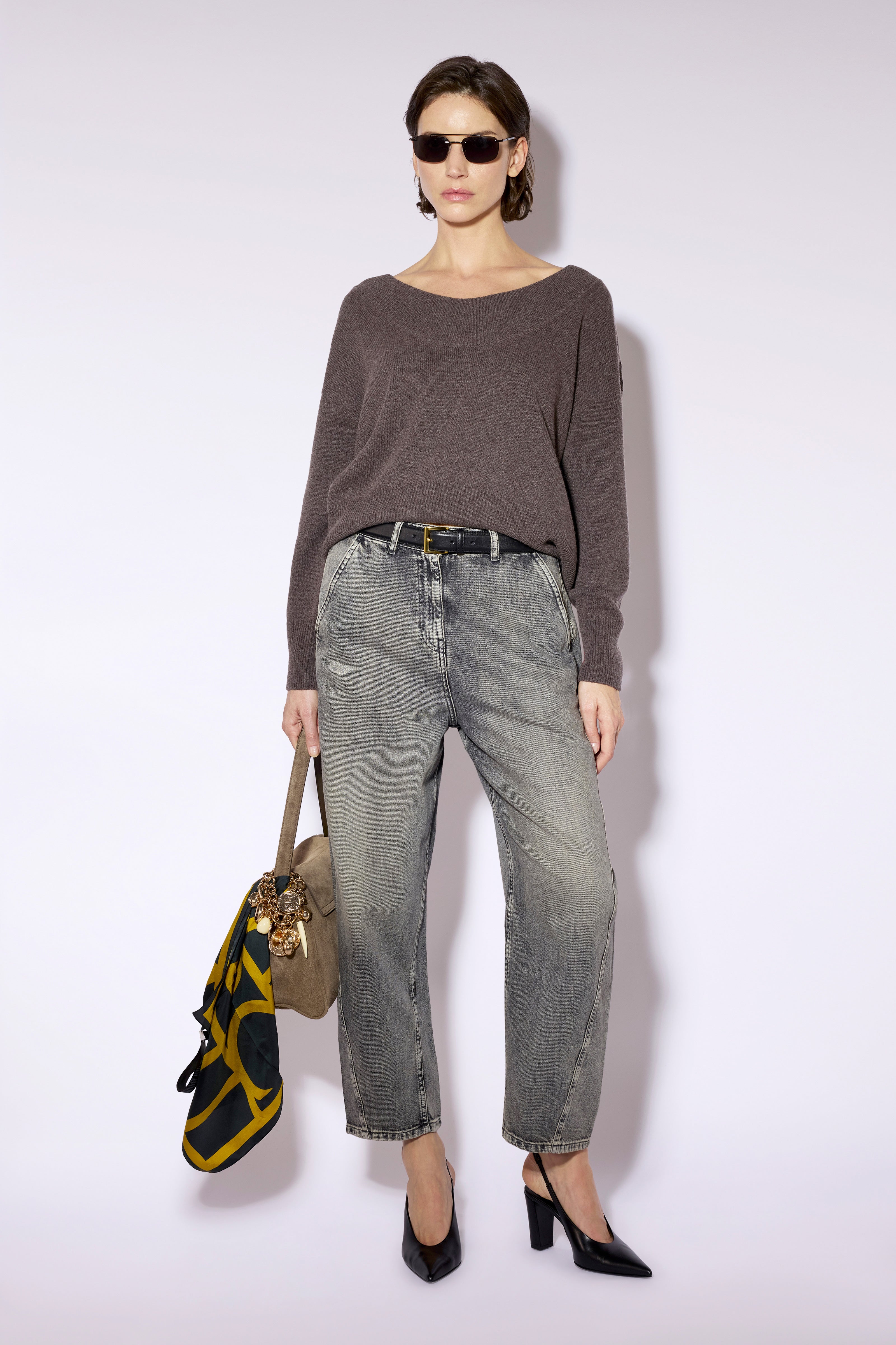 Liviana Conti Esther pull marron cachemire soie