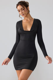 Oh Polly Oakley 7966 Mini Robe Noire col plongeant