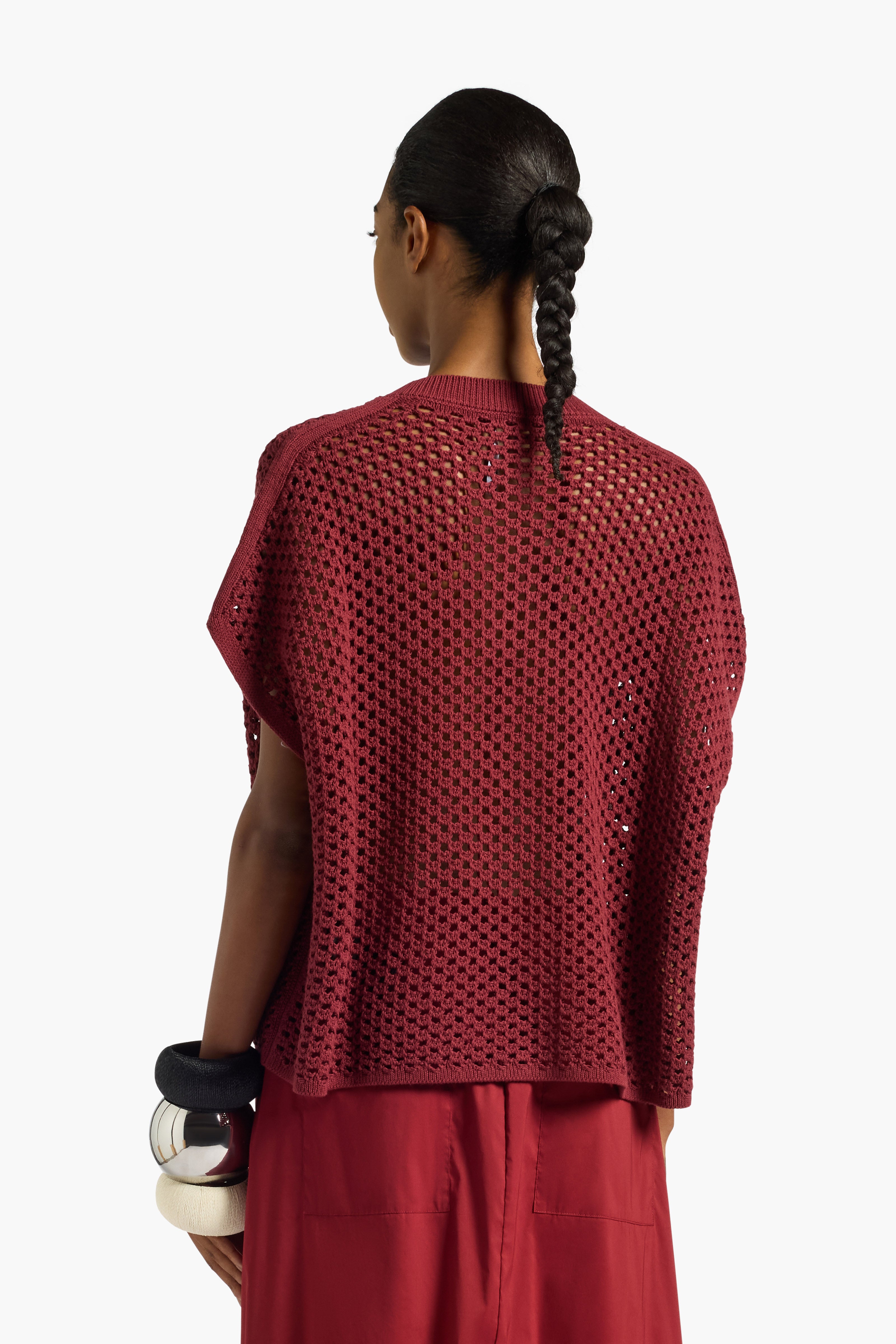Liviana Conti Lenora maille coton terracotta kimono