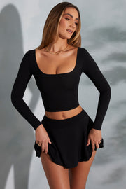 Oh Polly Shorts Mia 6189 jupe-short noire modal