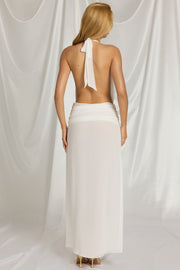 Oh Polly Dresses Kaeli robe maxi blanche dos nu fente