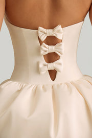 Oh Polly Gloriana Robe bustier satin convertible ivoire