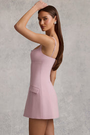 Oh Polly Dresses Zarina 13215 robe mini mauve structurée cut-out