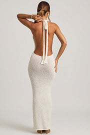 Oh Polly Mirri 14471 robe longue blanche bouclé licou