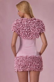 Oh Polly Soretta boléro court rose fleurs 3D