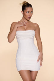 Oh Polly Basel Robe Mini Bustier Neige perlée