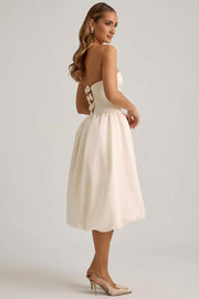 Oh Polly Gloriana Robe bustier satin convertible ivoire