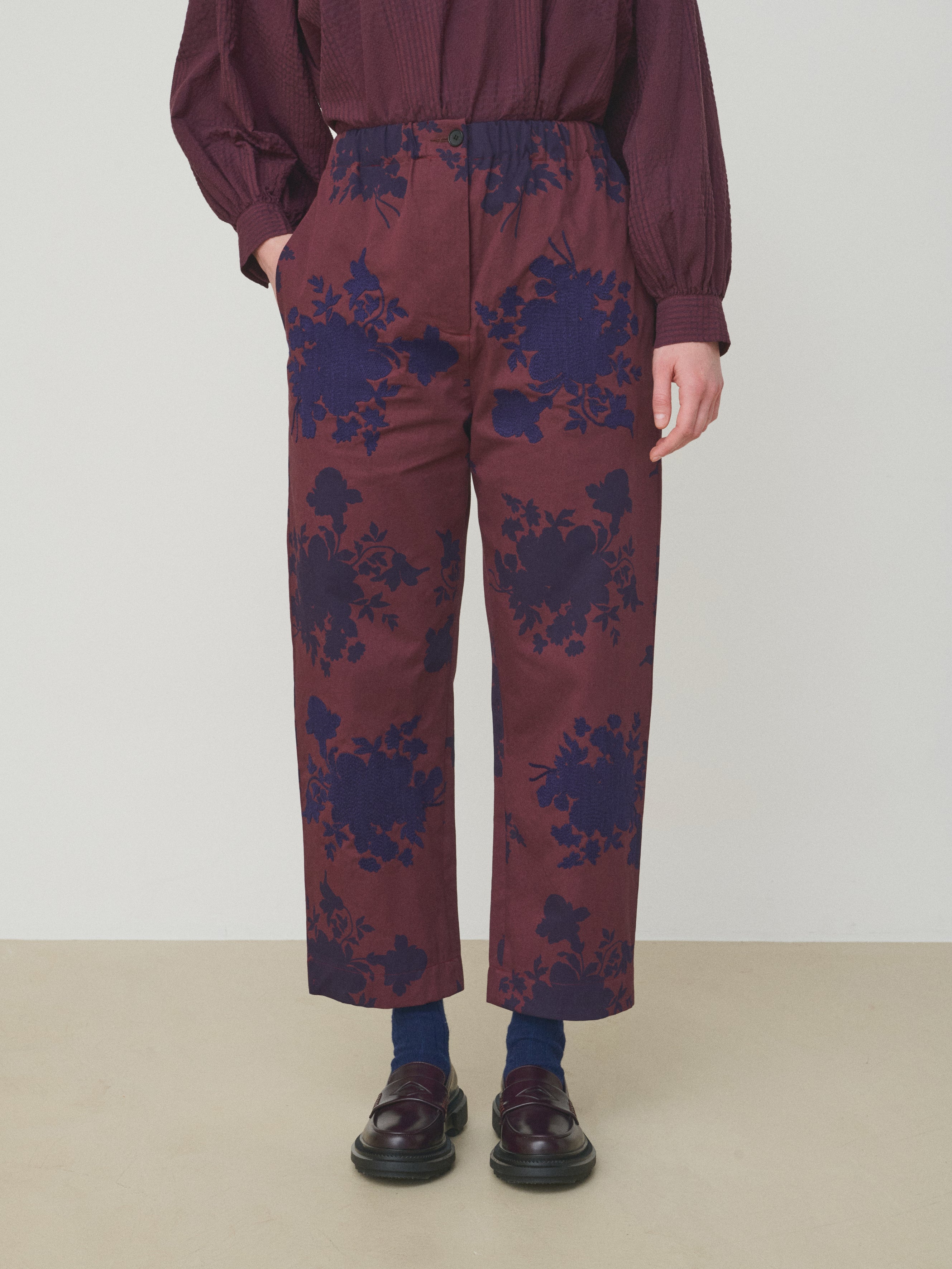 Mii à table Pantalon Kika La Vaisselle pantalon élastique bordeaux