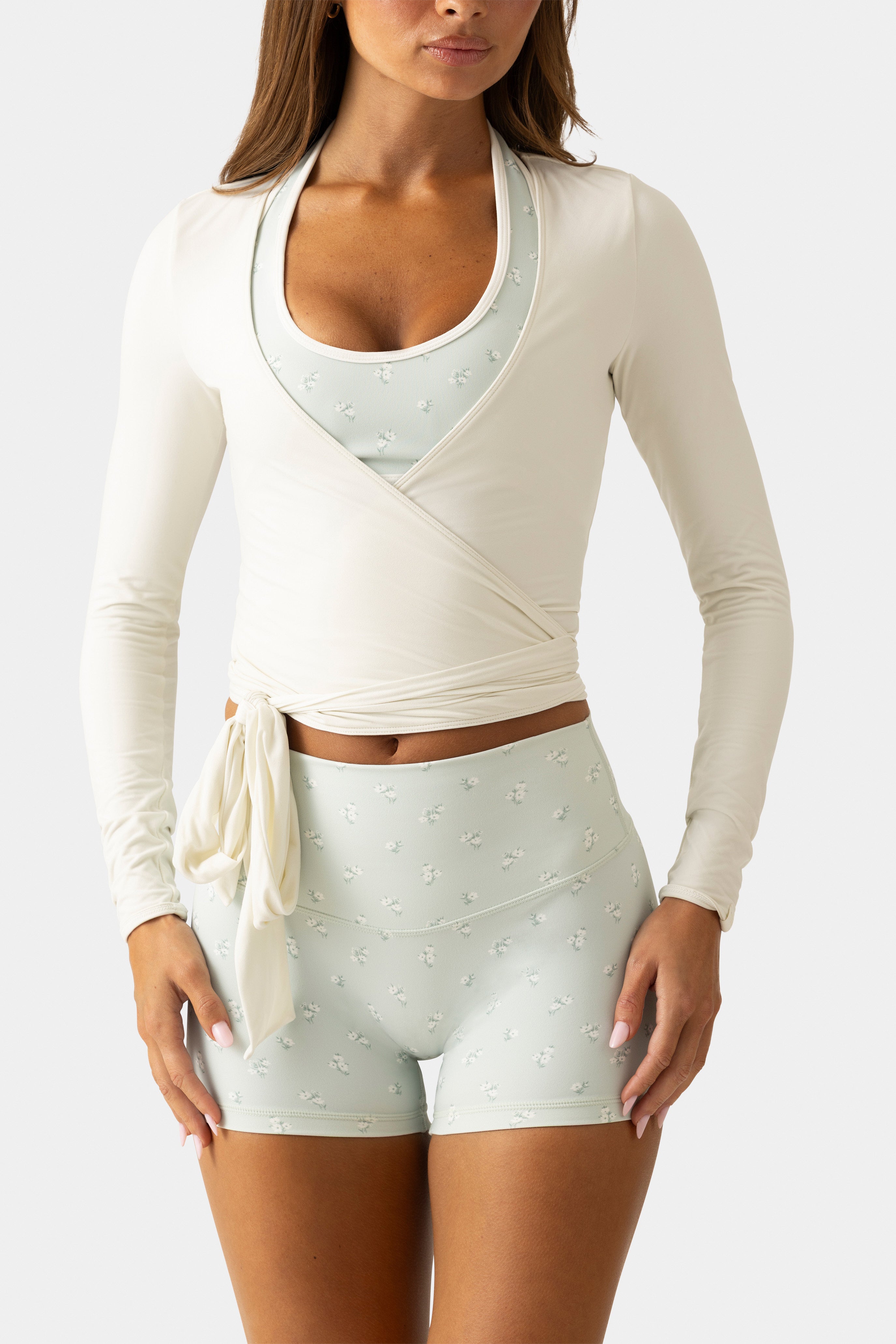 Oh Polly Bo+Tee Wrap Top haut manches longues vanilla