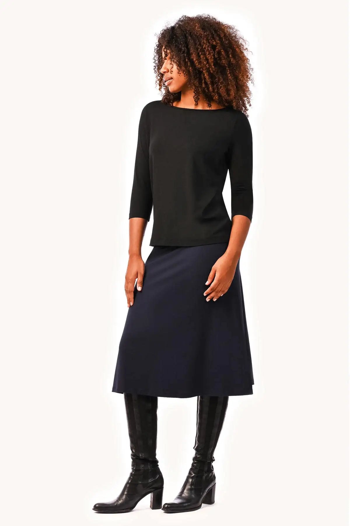 Thelma & Rose Ombeline jupe midi fendue noire taille 36