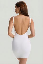 Oh Polly Evie robe mini moulante blanche dos nu