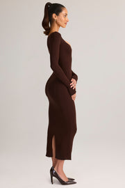 Oh Polly Ori robe midi marron chocolat modal