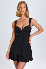 Oh Polly Cassandra 8269 mini robe corset noire volants