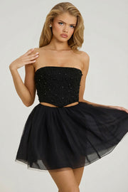 Oh Polly Skirts Mini Jupe Tulle Noir Organza 82 cm
