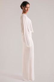 Oh Polly Dresses 15917 robe maxi vanille drapée