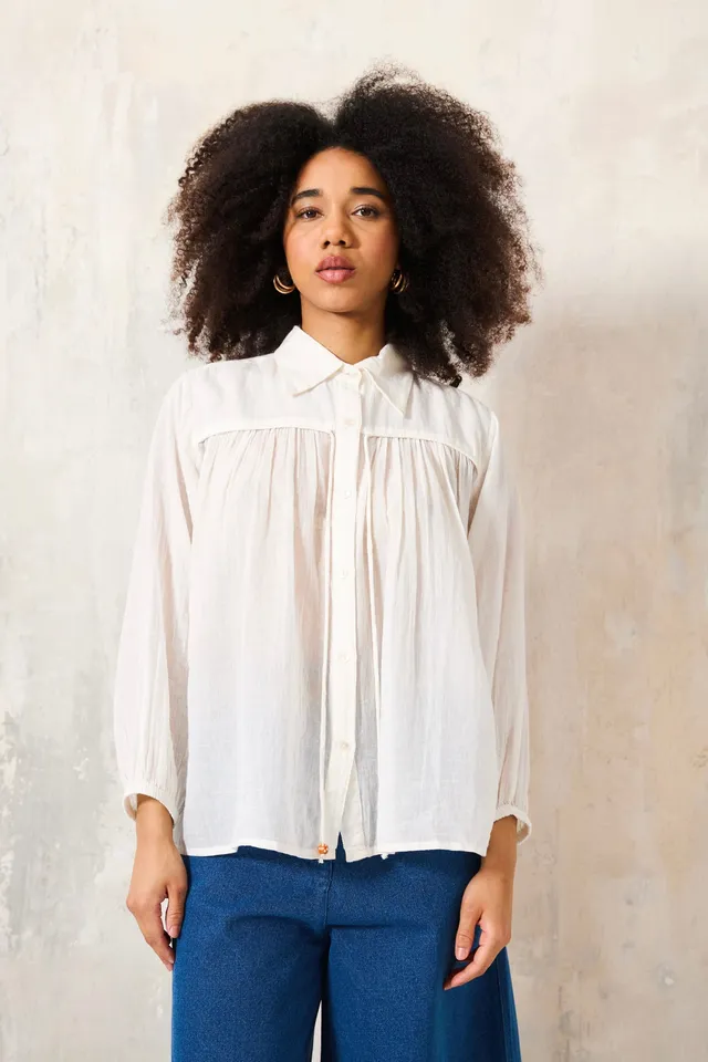Chicosoleil Tops & Chemises Jamie chemise off white gaze coton