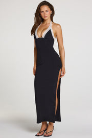 Oh Polly Dahlia 16096 robe maxi noire dentelle
