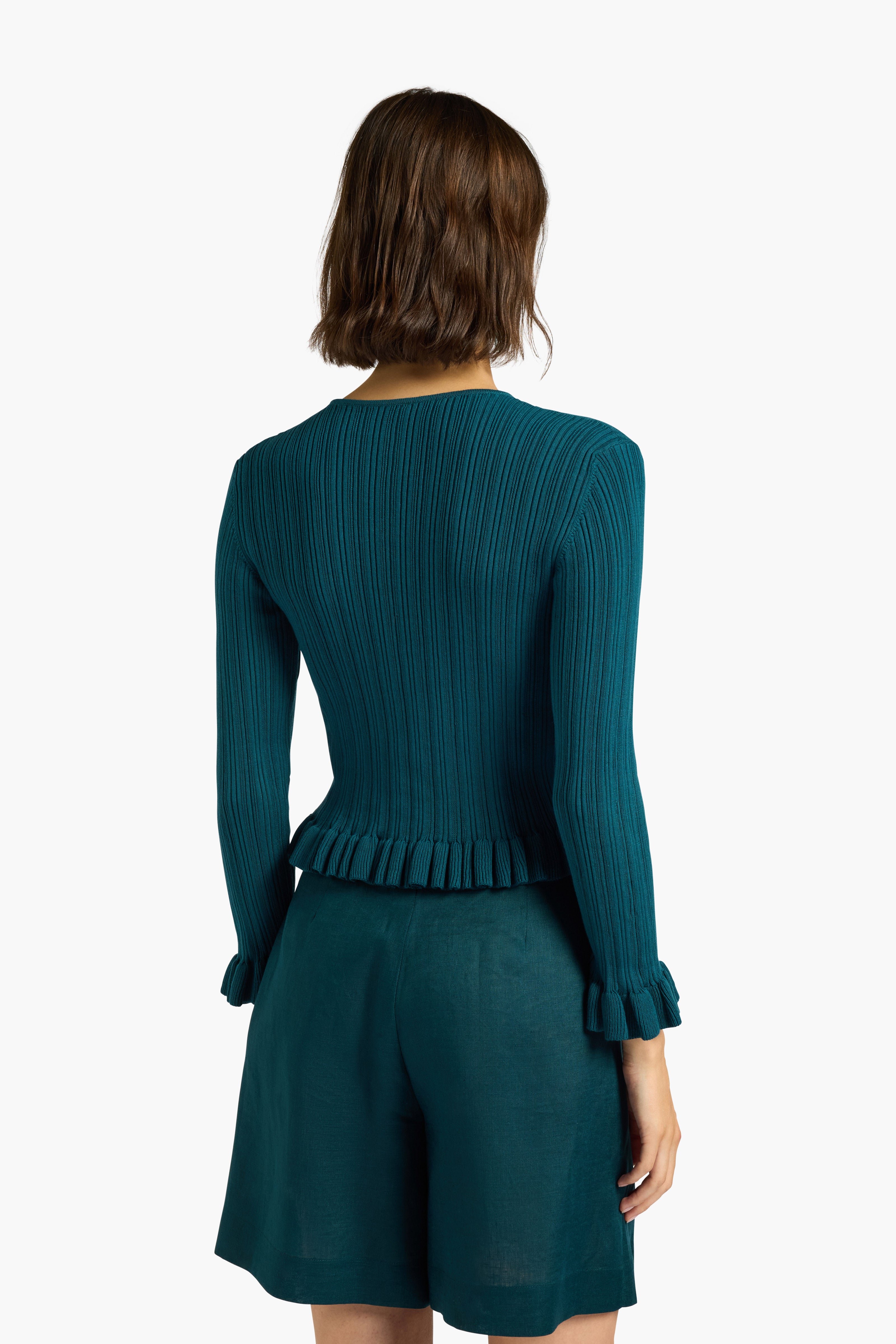 Liviana Conti Maglieria Cardigan Thammy gilet eucalyptus 100% coton