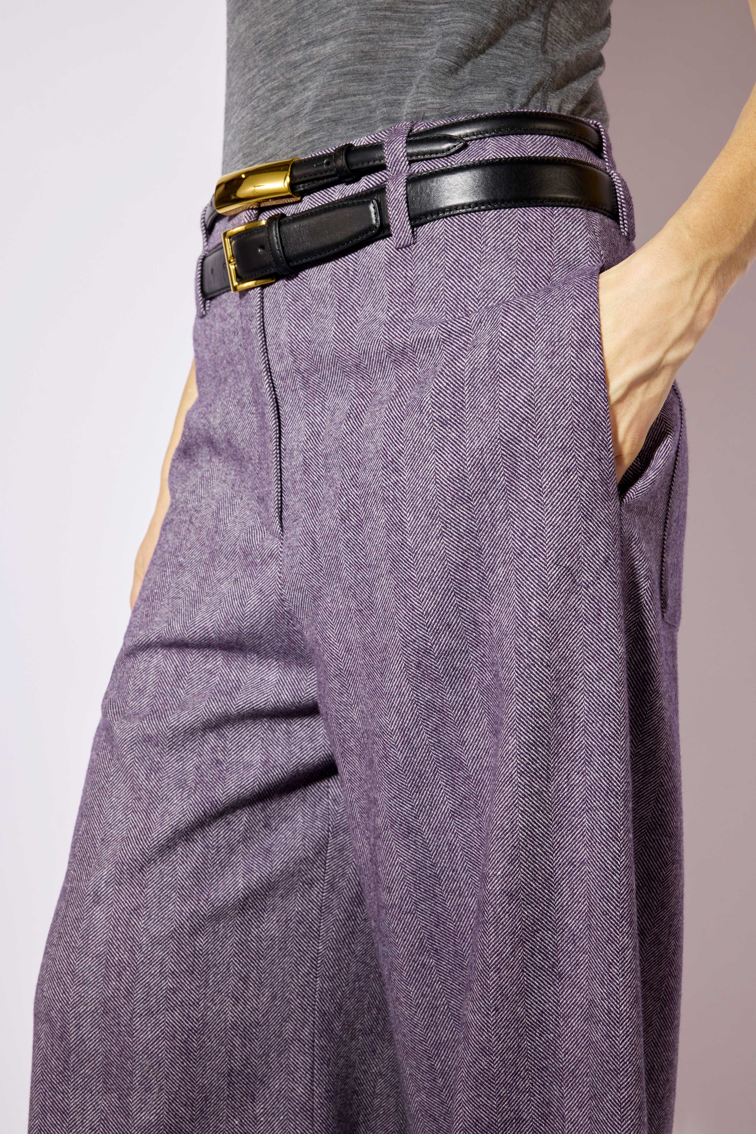 Liviana Conti Benton pantalon palazzo resca mirtillo bianc