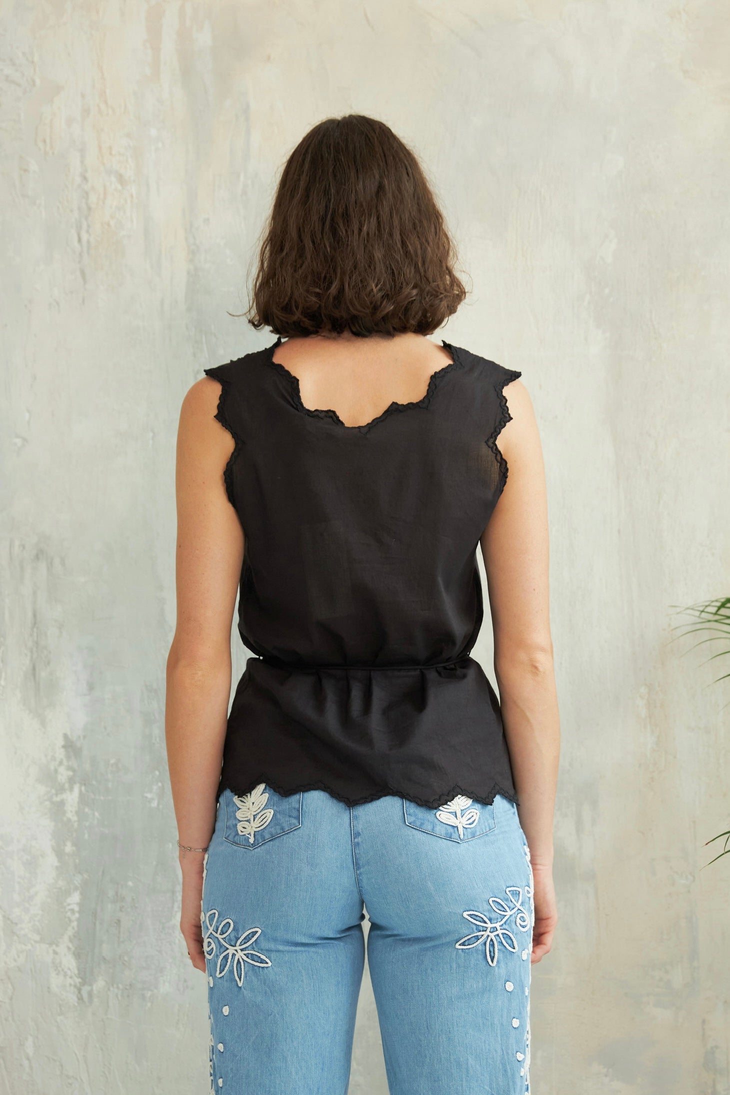 Chicosoleil Dev top réversible dentelle noir
