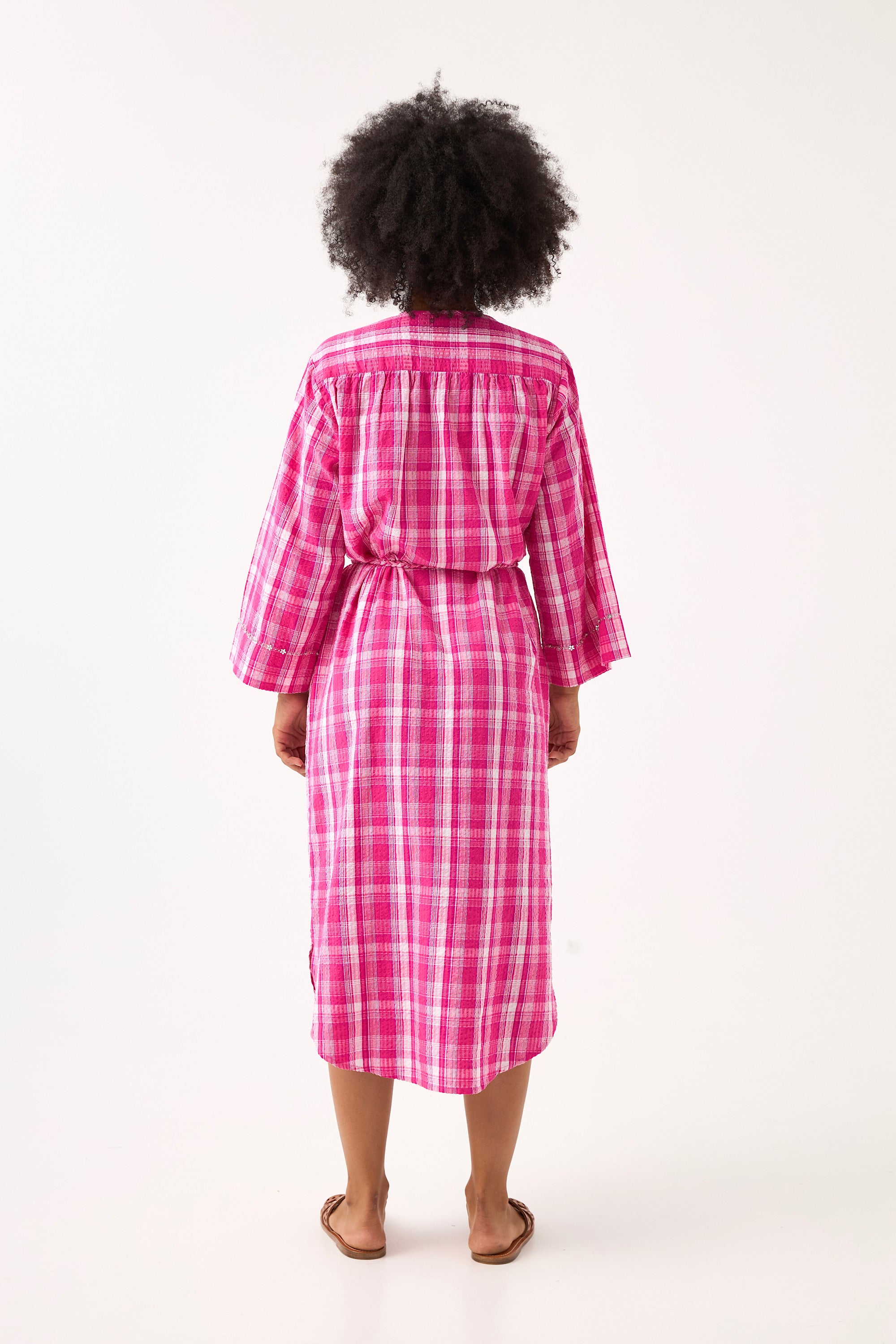 ChicoSoleil Magnolia robe longue coton candy check
