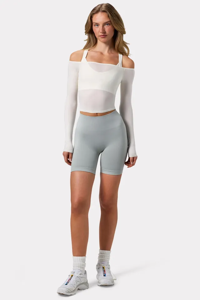 Oh Polly Super Sculpt short cycliste gris gainant taille haute