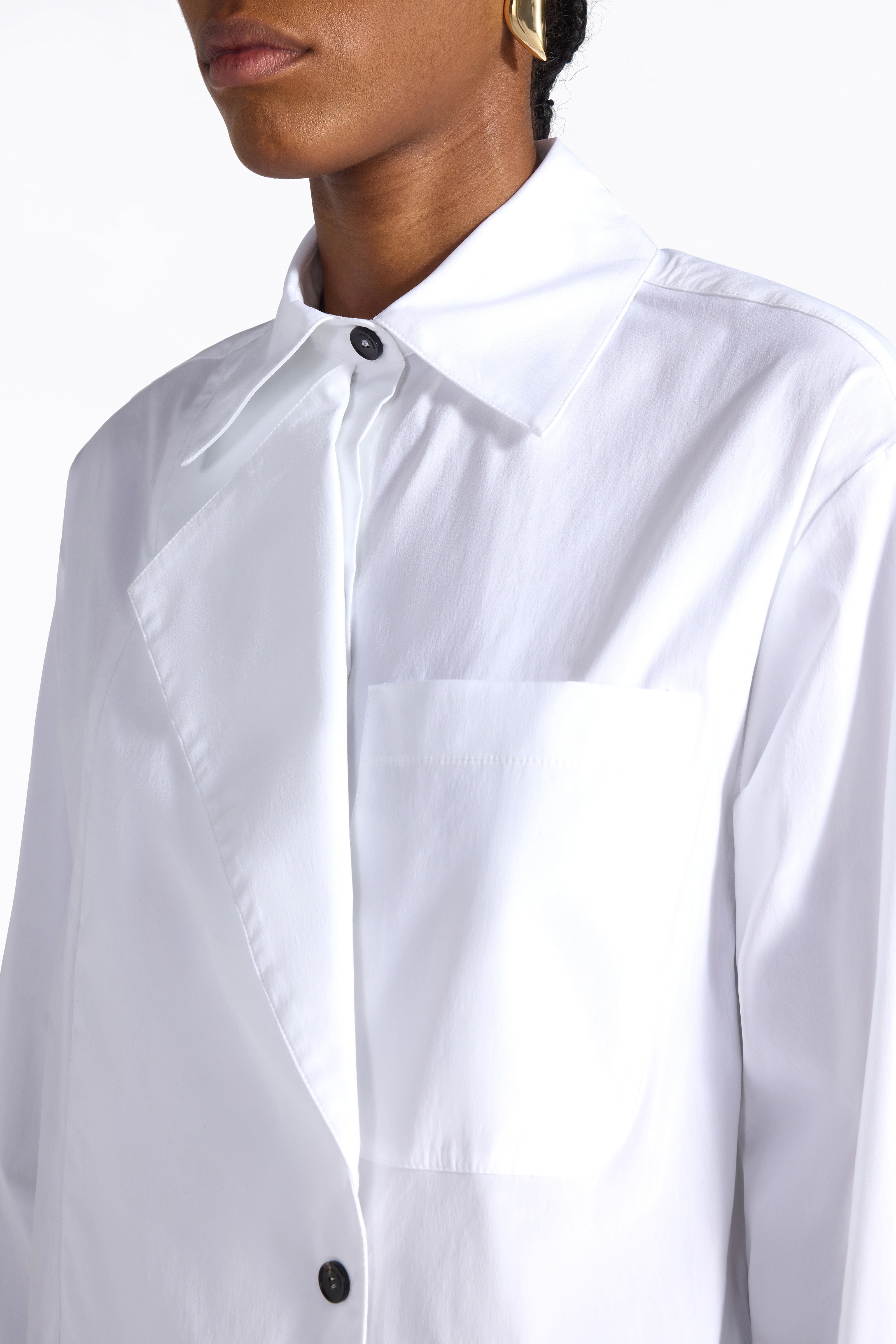 Liviana Conti Lizzie chemise blanche crop popeline
