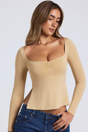 Oh Polly Fiora 8129 Top Col Cœur Sable Modal