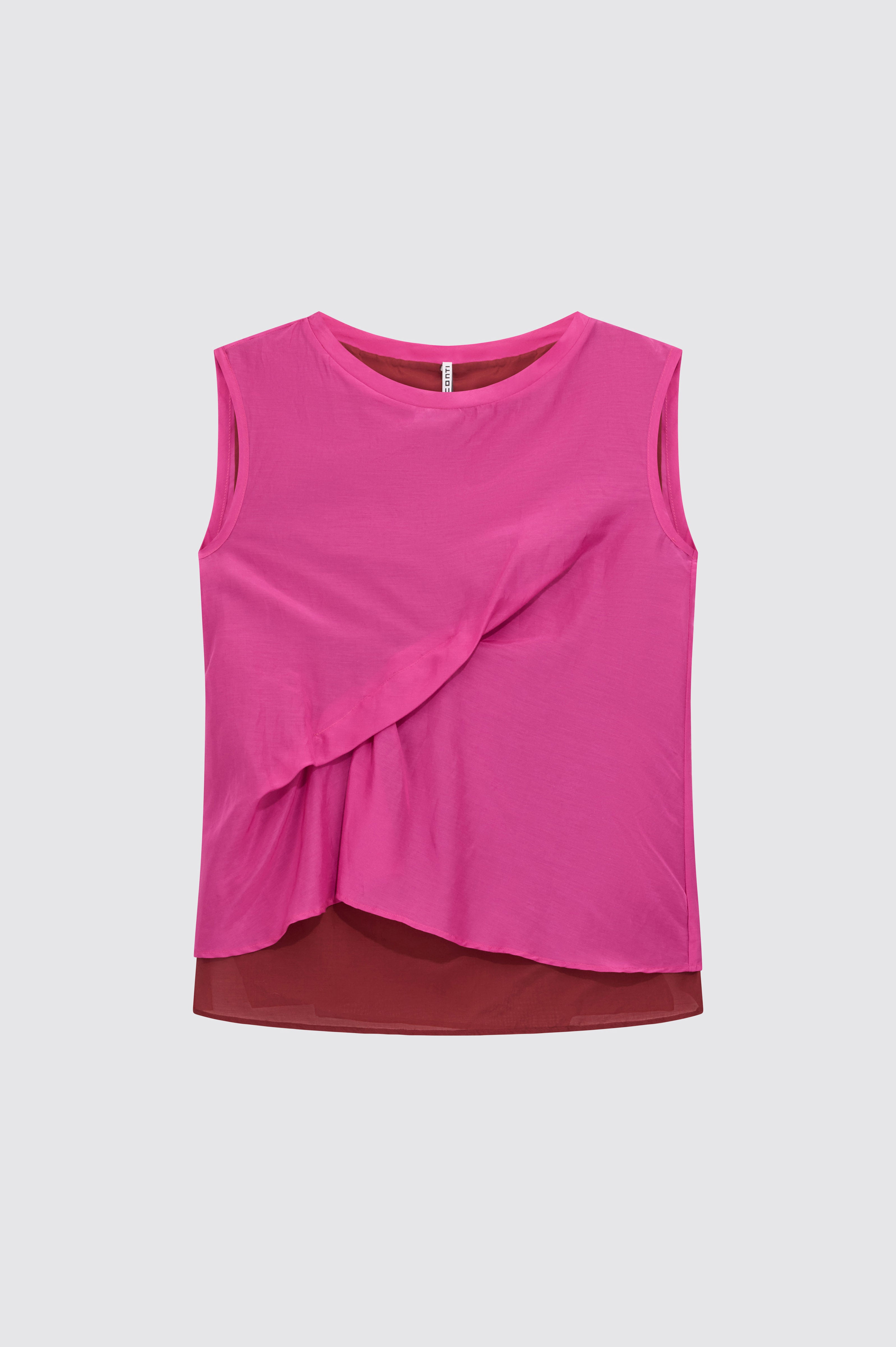 Liviana Conti Bethany Top Voile Coton-Soie Bicolore Bouganville