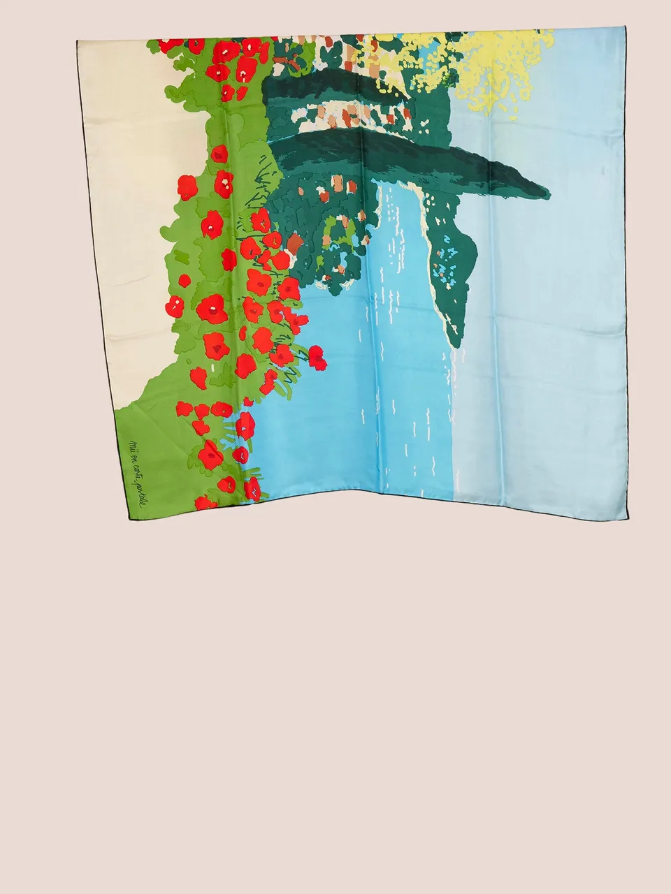Mii en carte postale Provence foulard soie 95x125cm