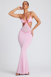Oh Polly Bella robe soirée rose pâle cut-out sirène