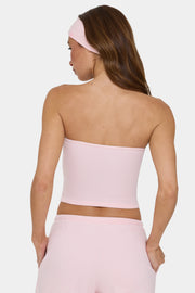 Oh Polly Tops Bandeau Ribbed Jersey top pêche rayé