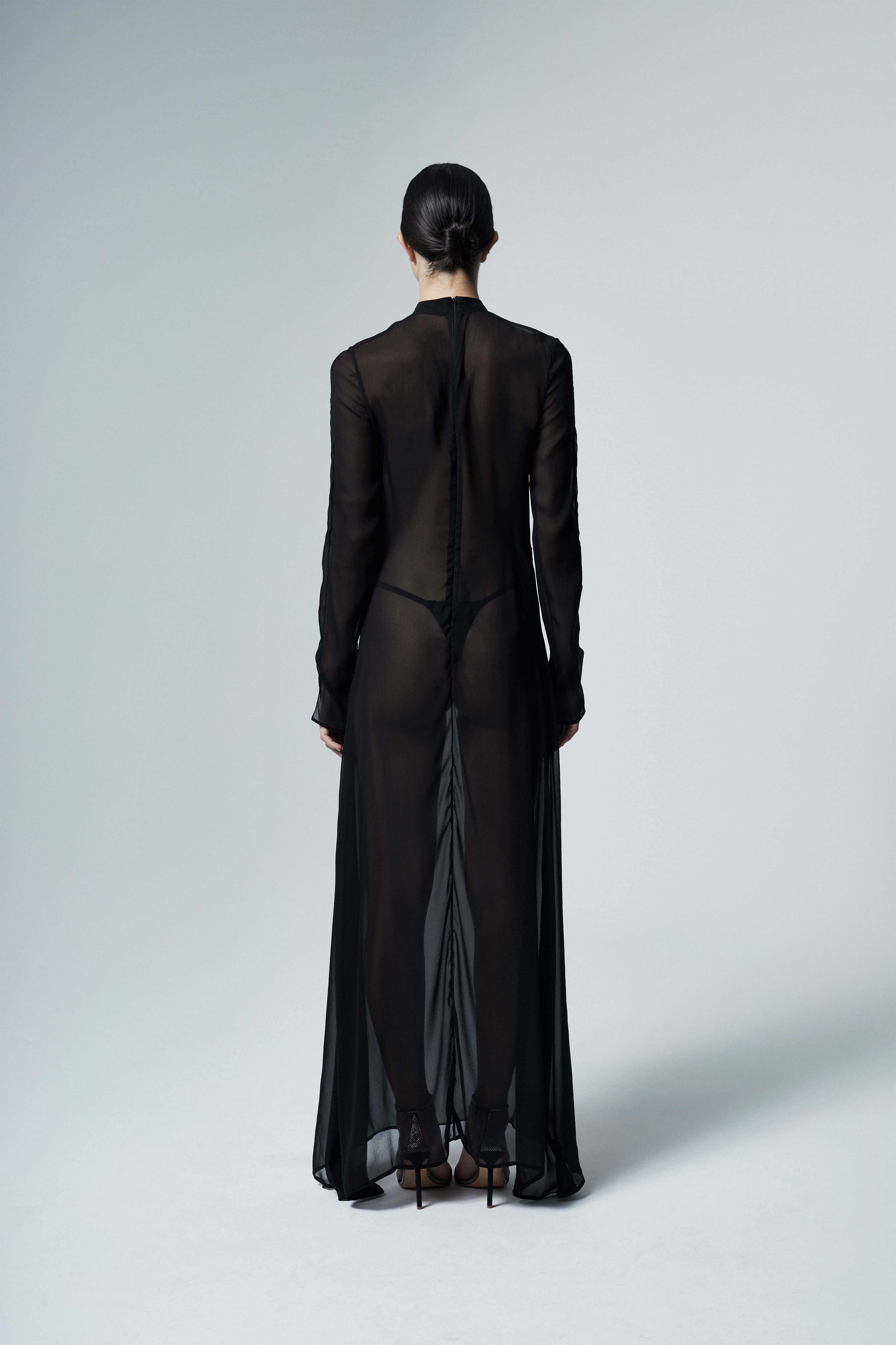 The Ethiquette Robes robe Dora transparente mousseline S
