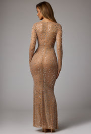 Oh Polly Embellished Isabeau 8307 robe longue amande strass