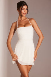Oh Polly Salerno 7157 robe mini blanche perles bandeau