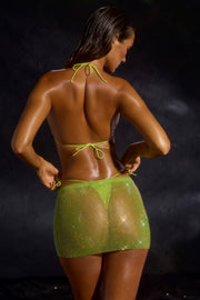 Oh Polly NS0361 jupe mini mesh verte taille basse