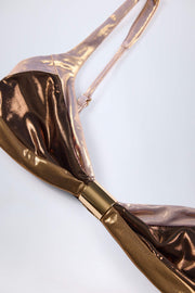 Oh Polly Palmita Haut Bikini Bronze Doré Froncé