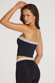 Oh Polly Tali top bandeau modal noir dentelle