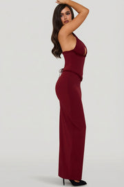 Oh Polly Penelope 10950 robe maxi corset rouge halter
