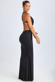Oh Polly Omarosa robe maxi noire découpée jersey