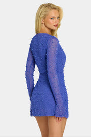 Oh Polly Embellished Chelsea 6127 robe mini saphir perles