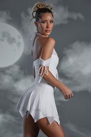 Oh Polly Elvyra robe mini licou blanche à lacets