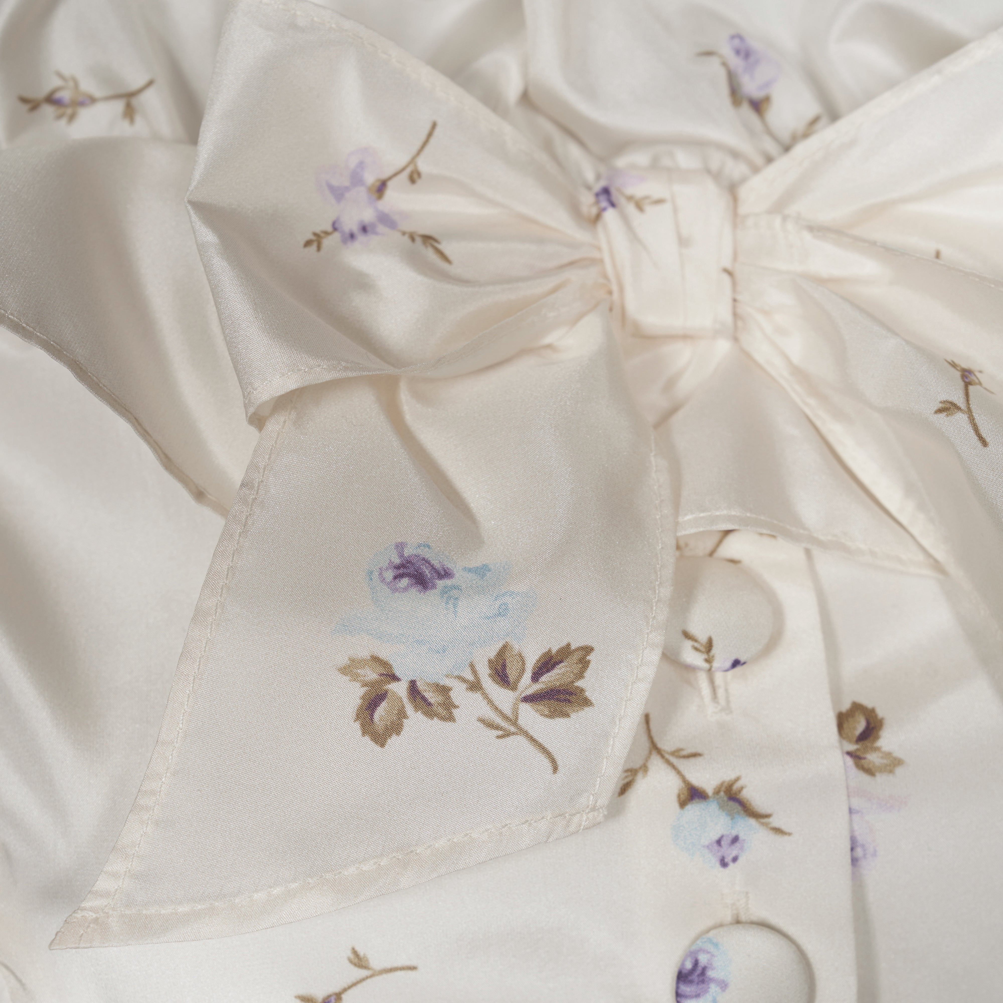 Alessandra Rich Floral Silk Taffeta Dress robe midi blanche fleurie
