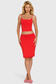 Oh Polly Lenea Jupe Midi Cherry modal dentelle