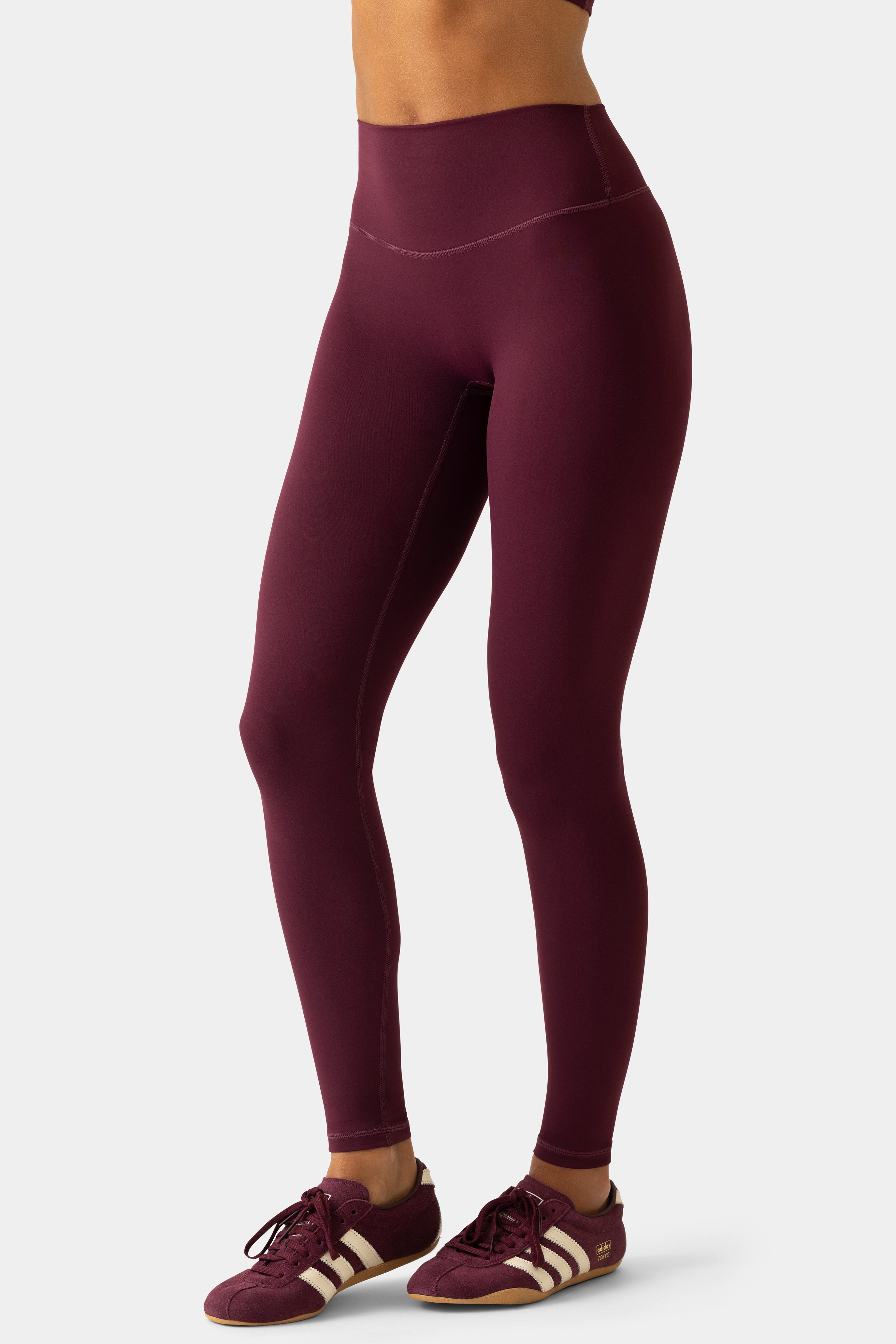Oh Polly Bo+Tee Soft Active Legging Long Prune taille haute