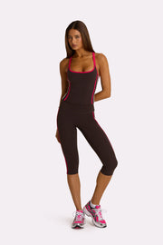 Oh Polly Bo+Tee Soft Active legging capri marron truffe