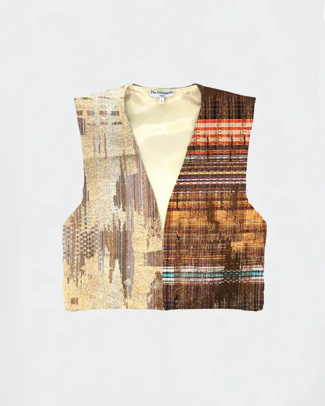 The Ethiquette Comporta gilet veste tweed taille S