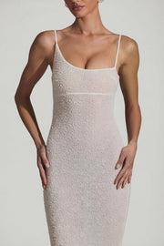 Oh Polly Embellished Robe Maxi Duhamel Blanche Perles