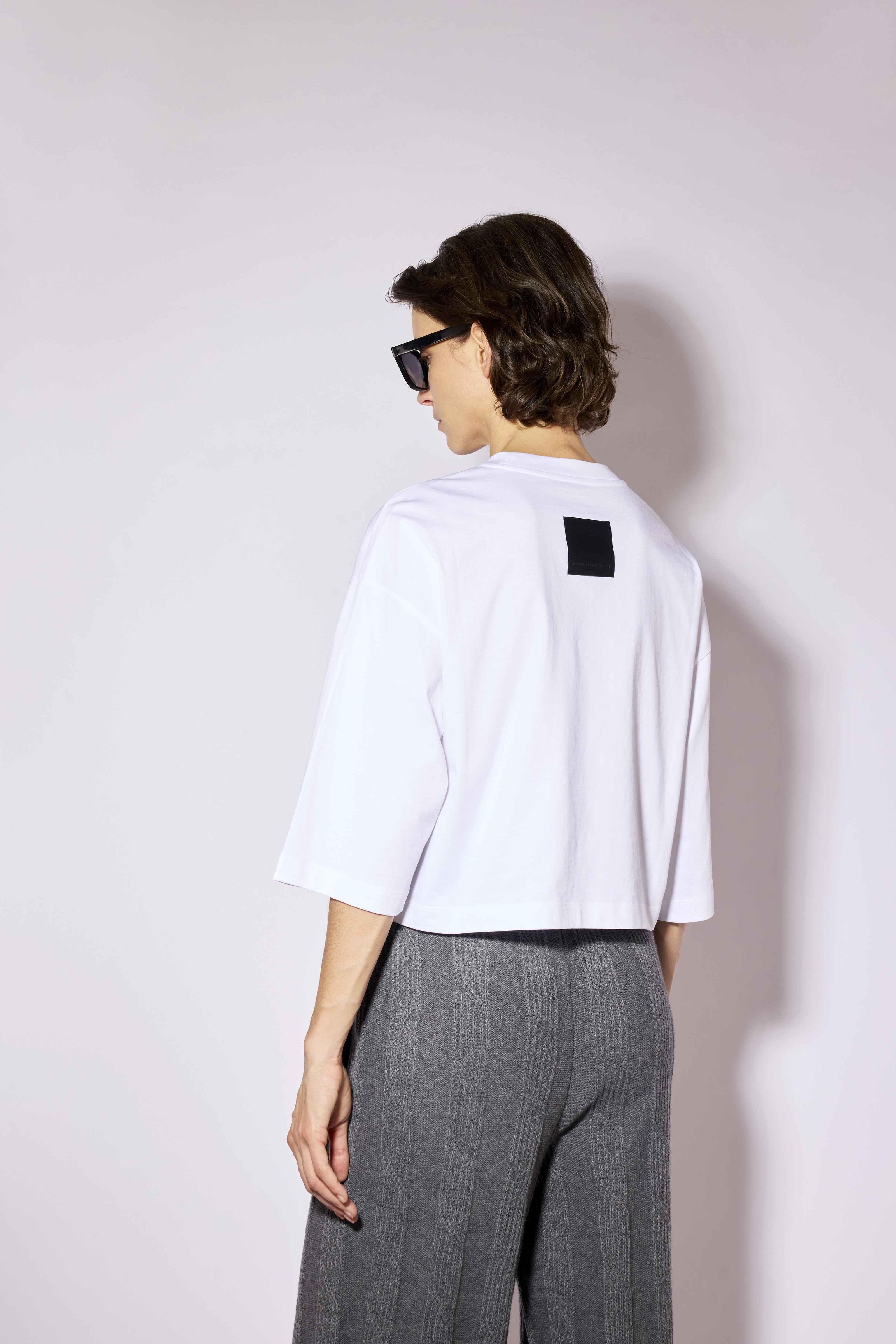 Liviana Conti Maggie t-shirt blanc crop oversize